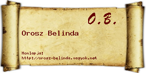 Orosz Belinda névjegykártya